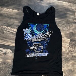 Bella Canvas Black Tank Top with Blue Graphic